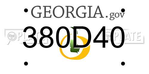 380D40 Georgia License Plate