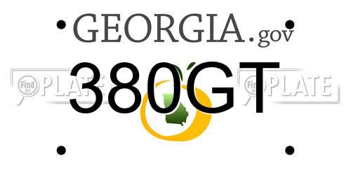 380GT Georgia License Plate