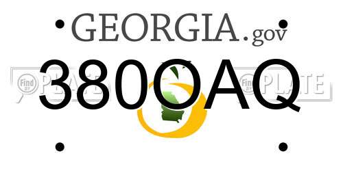 380OAQ Georgia License Plate