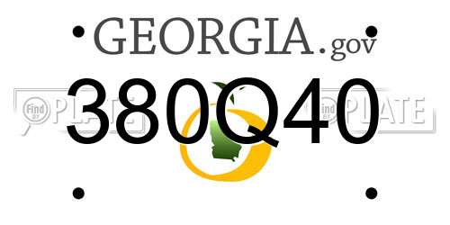 380Q40 Georgia License Plate
