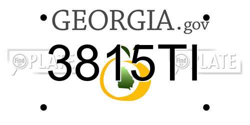 3815TI Georgia License Plate