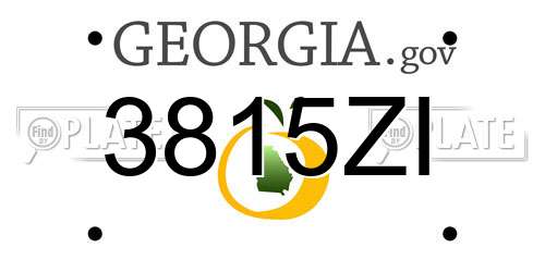 3815ZI Georgia License Plate