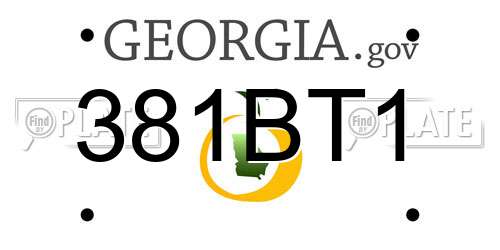 381BT1 Georgia License Plate
