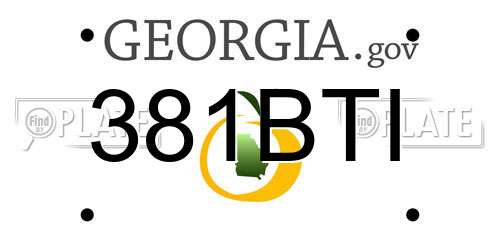 381BTI Georgia License Plate