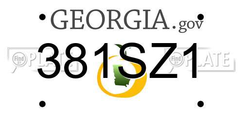 381SZ1 Georgia License Plate