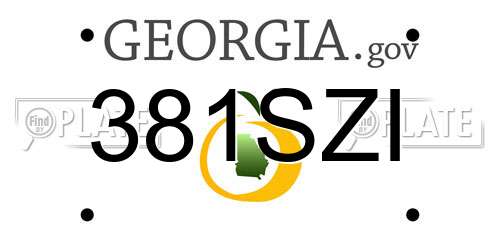 381SZI Georgia License Plate