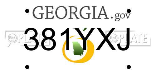 381YXJ Georgia License Plate
