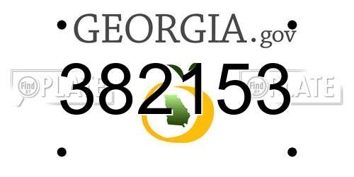 382153 Georgia License Plate