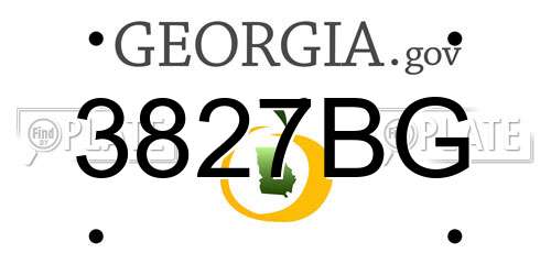 3827BG Georgia License Plate