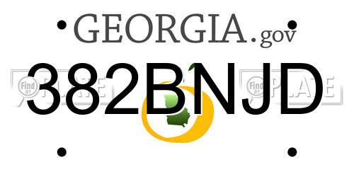 382BNJD Georgia License Plate