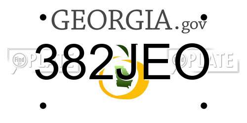 382JEO Georgia License Plate