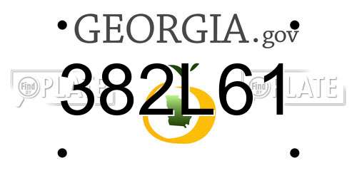 382L61 Georgia License Plate