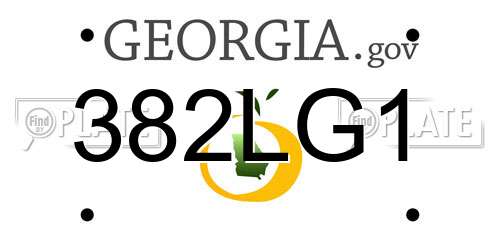 382LG1 Georgia License Plate