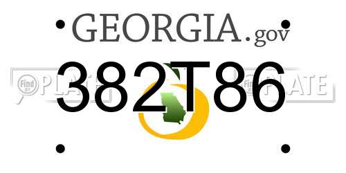 382T86 Georgia License Plate