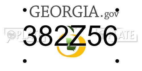382Z56 Georgia License Plate