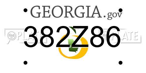 382Z86 Georgia License Plate