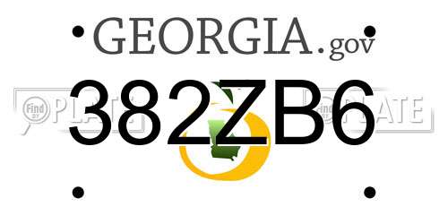 382ZB6 Georgia License Plate