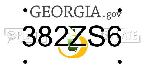 382ZS6 Georgia License Plate