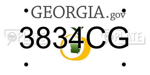 3834CG Georgia License Plate