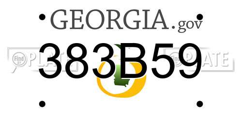 383B59 Georgia License Plate