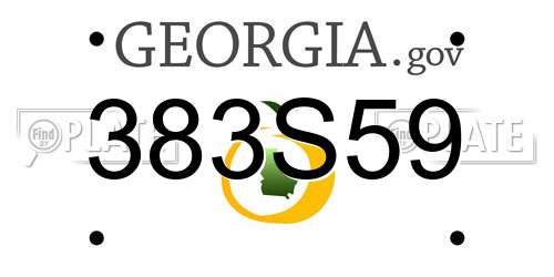 383S59 Georgia License Plate