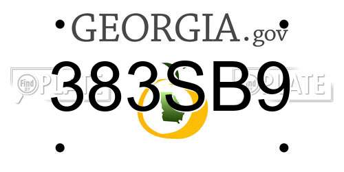 383SB9 Georgia License Plate