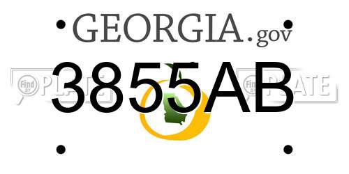 3855AB Georgia License Plate