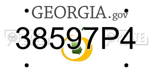 38597P4 Georgia License Plate