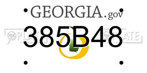 385B48 Georgia License Plate