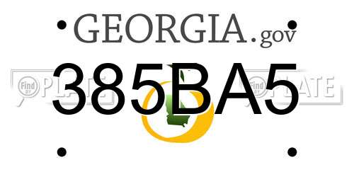 385BA5 Georgia License Plate