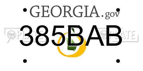 385BAB Georgia License Plate