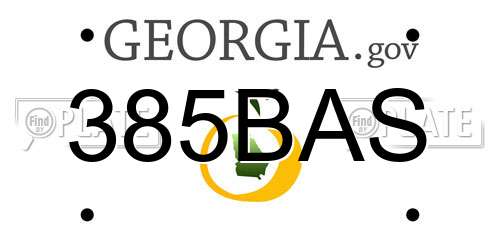 385BAS Georgia License Plate