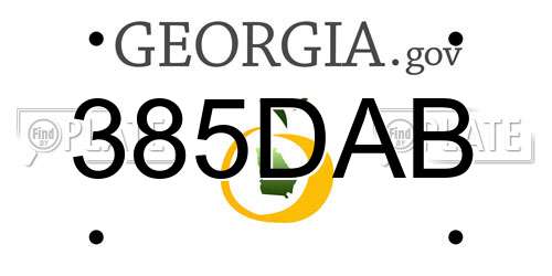 385DAB Georgia License Plate