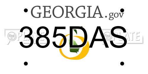 385DAS Georgia License Plate