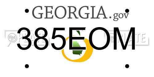 385EOM Georgia License Plate