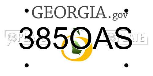 385OAS Georgia License Plate