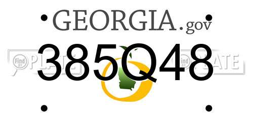 385Q48 Georgia License Plate