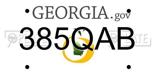 385QAB Georgia License Plate