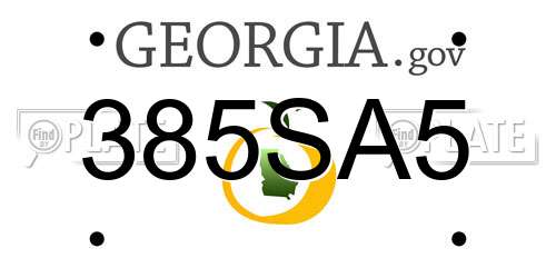 385SA5 Georgia License Plate