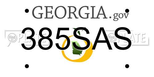 385SAS Georgia License Plate