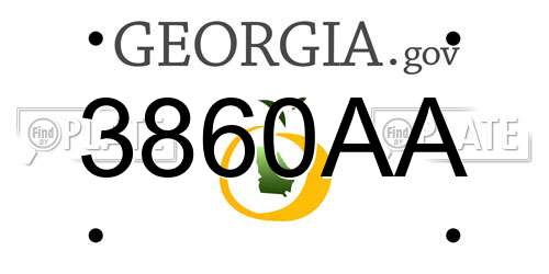 3860AA Georgia License Plate