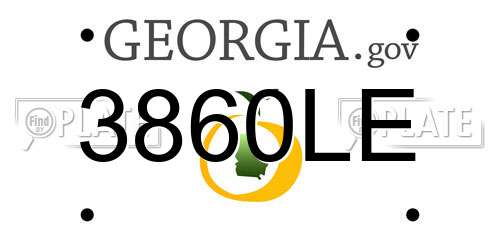 3860LE Georgia License Plate