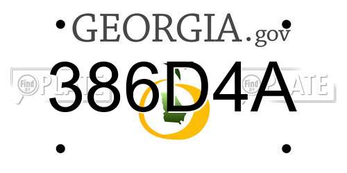 386D4A Georgia License Plate