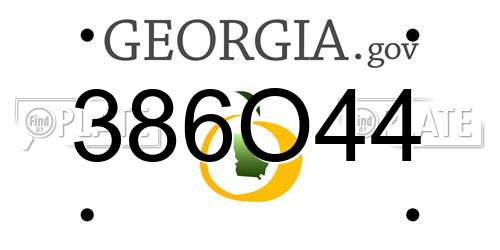 386O44 Georgia License Plate