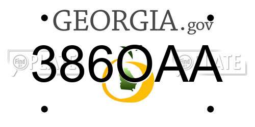 386OAA Georgia License Plate