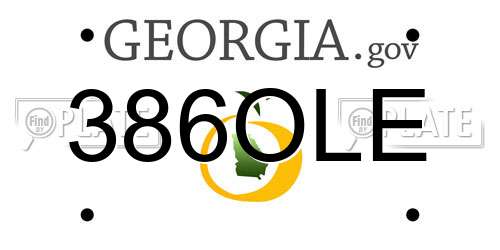 386OLE Georgia License Plate