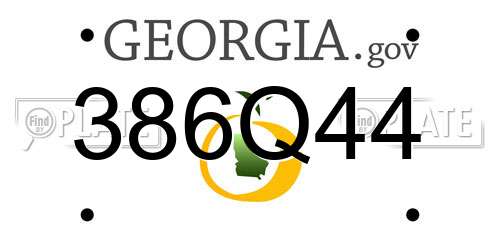 386Q44 Georgia License Plate