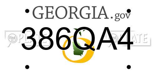 386QA4 Georgia License Plate