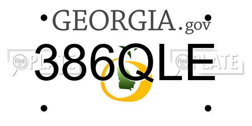 386QLE Georgia License Plate