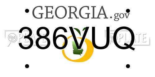 386VUQ Georgia License Plate